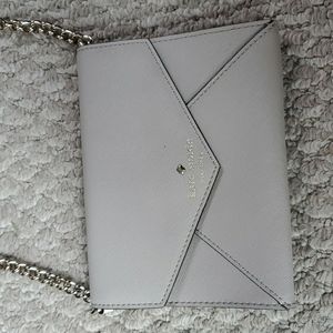 Kate Spade bone colored cross body clutch